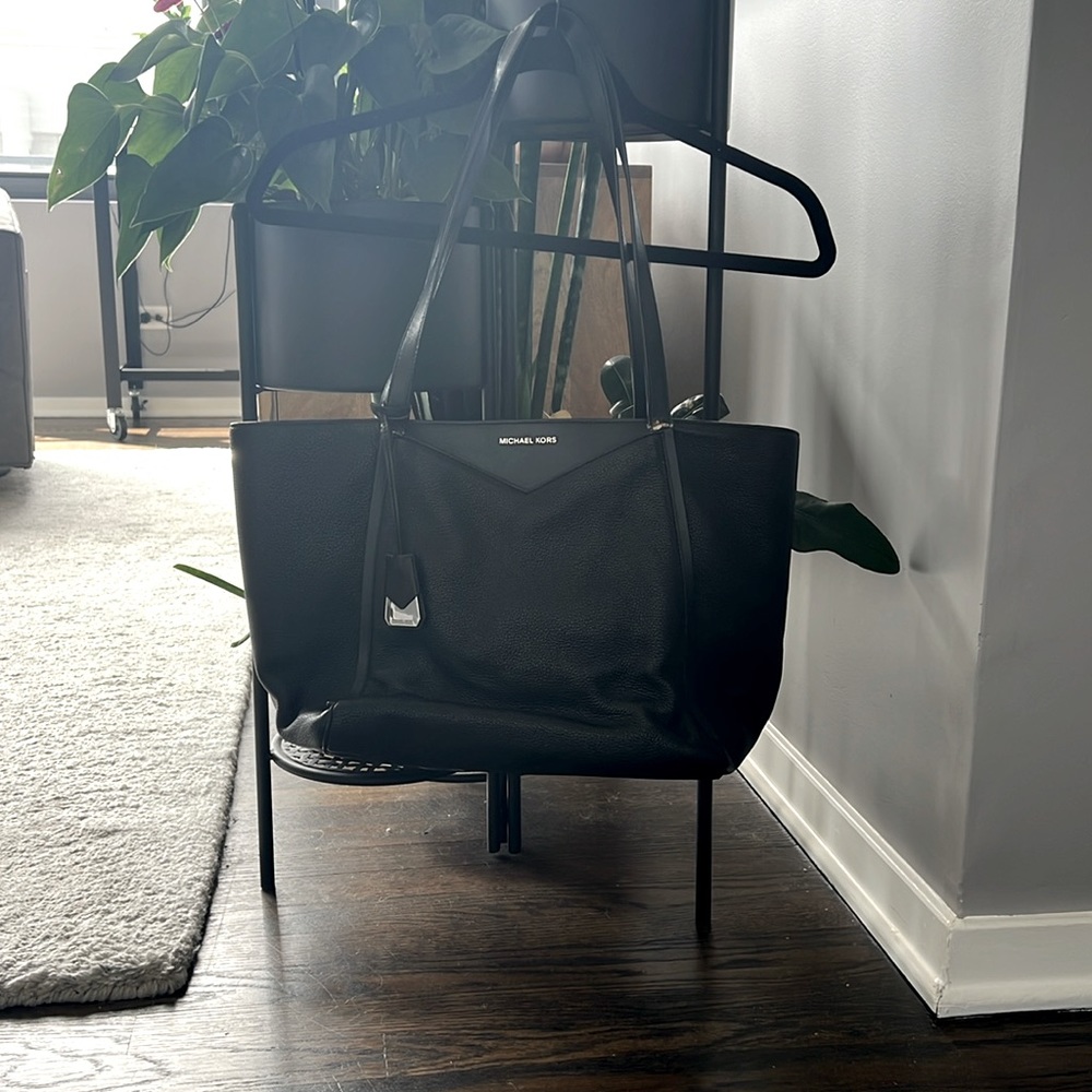Michael Kors black leather tote/laptop bag.